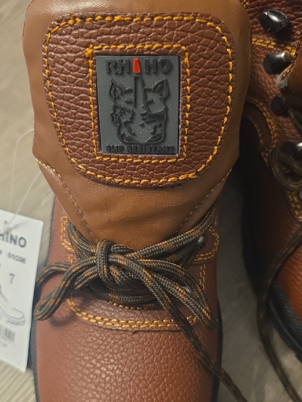 Rhino Men's Brown Safety Work Boots